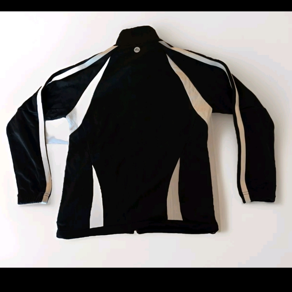 Storm Black and White Windbreaker with Athletic Design and Full Length Zipper
